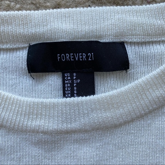 Forever 21 White Cropped Sweater, Small - Picture 3 of 3